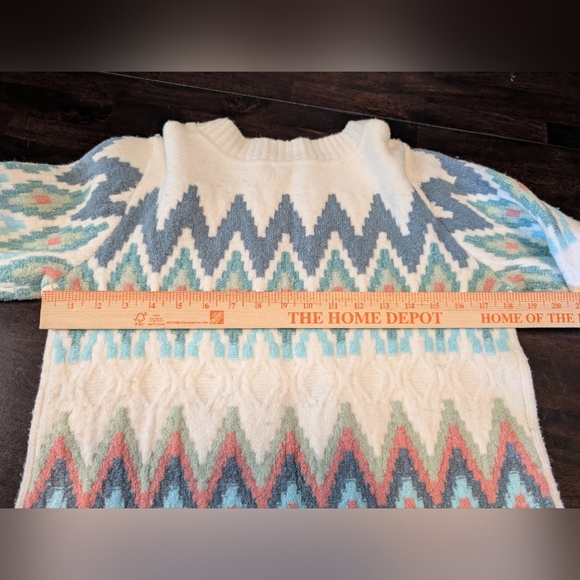 Talbots Wool Blend Fair Isle Chevron Sweater, Women's Medium Petite - Picture 6 of 6